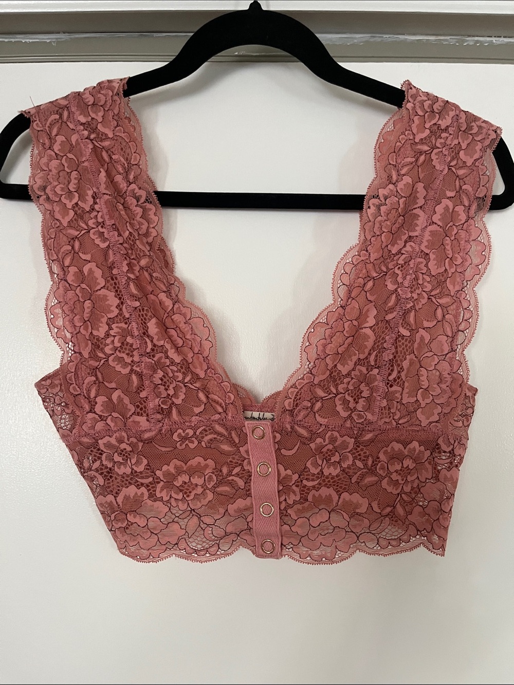 Free People Rose Lace Front-Snap Bralette